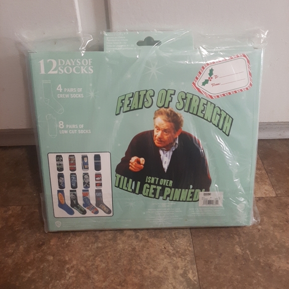 New. Size 9. The North Face Slides. Seinfeld Festivus 12 Days Of Socks. - Picture 6 of 7